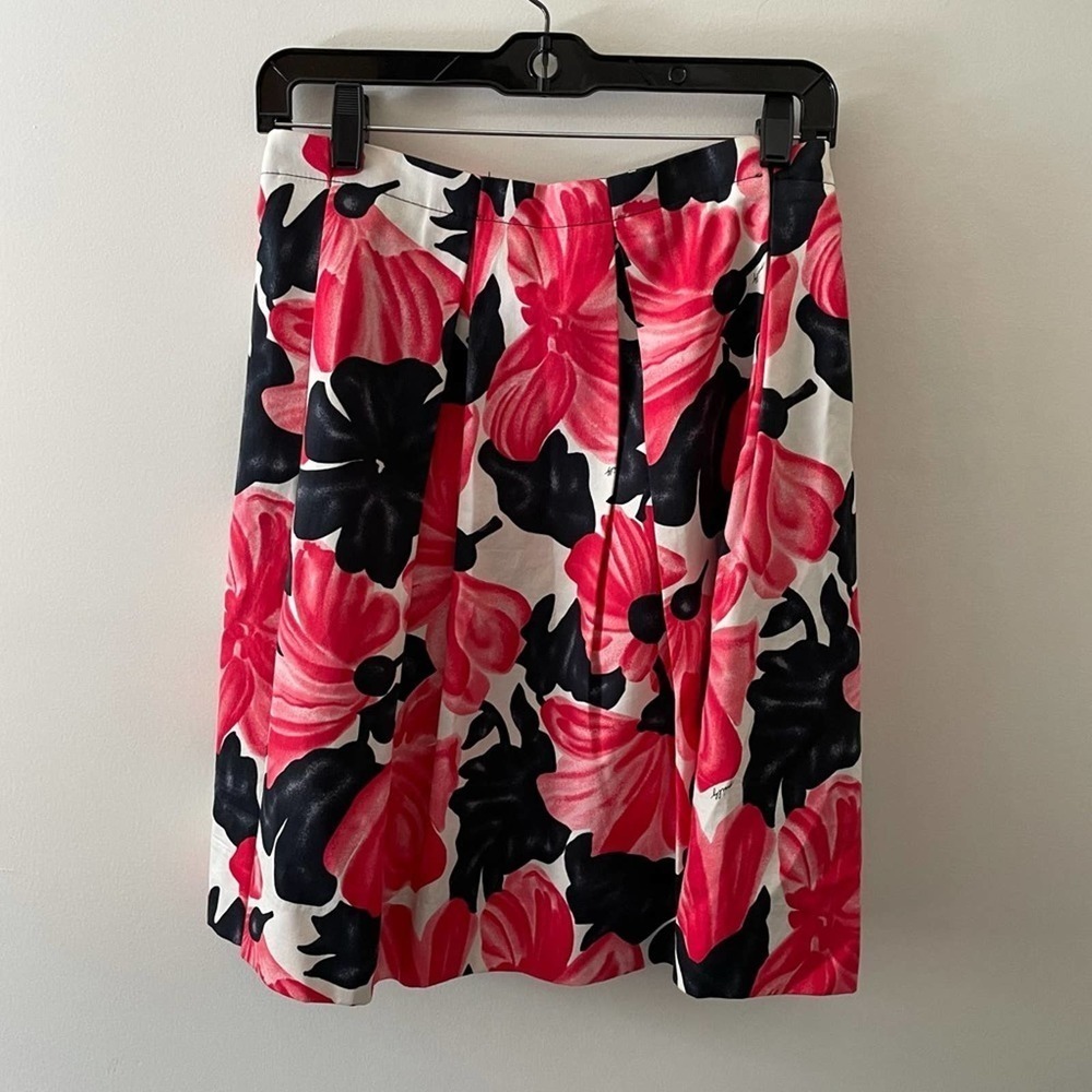 Milly Floral Fit and Flare Midi Skirt